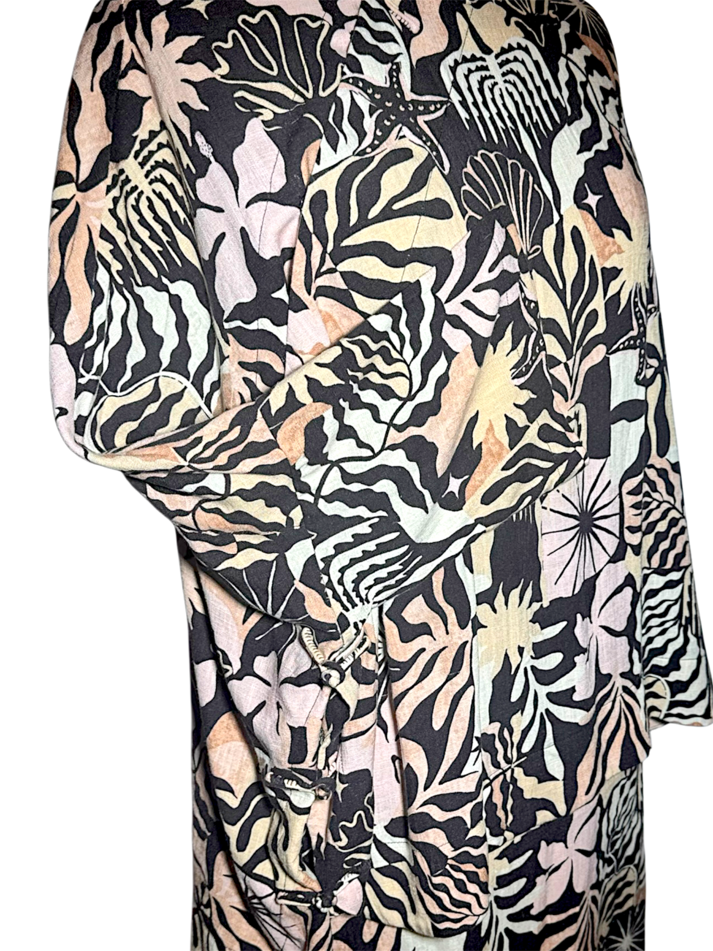 Printed Cape-Sleeve Modern Cheongsam Set