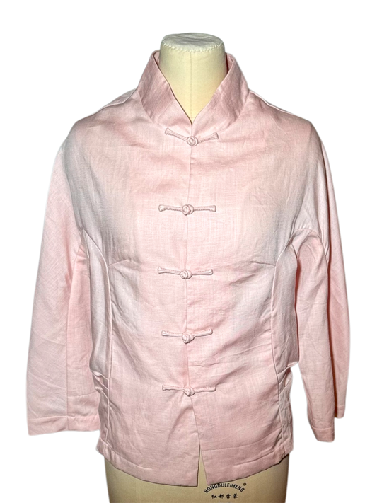 Pink Linen Women's Tang Jacket