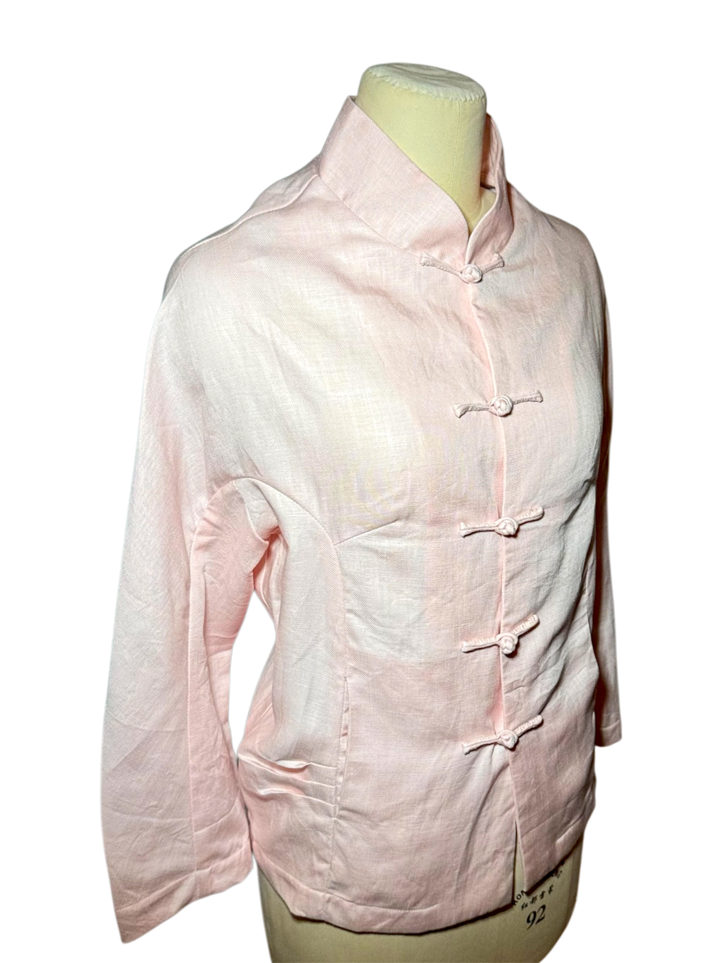 Pink Linen Women's Tang Jacket