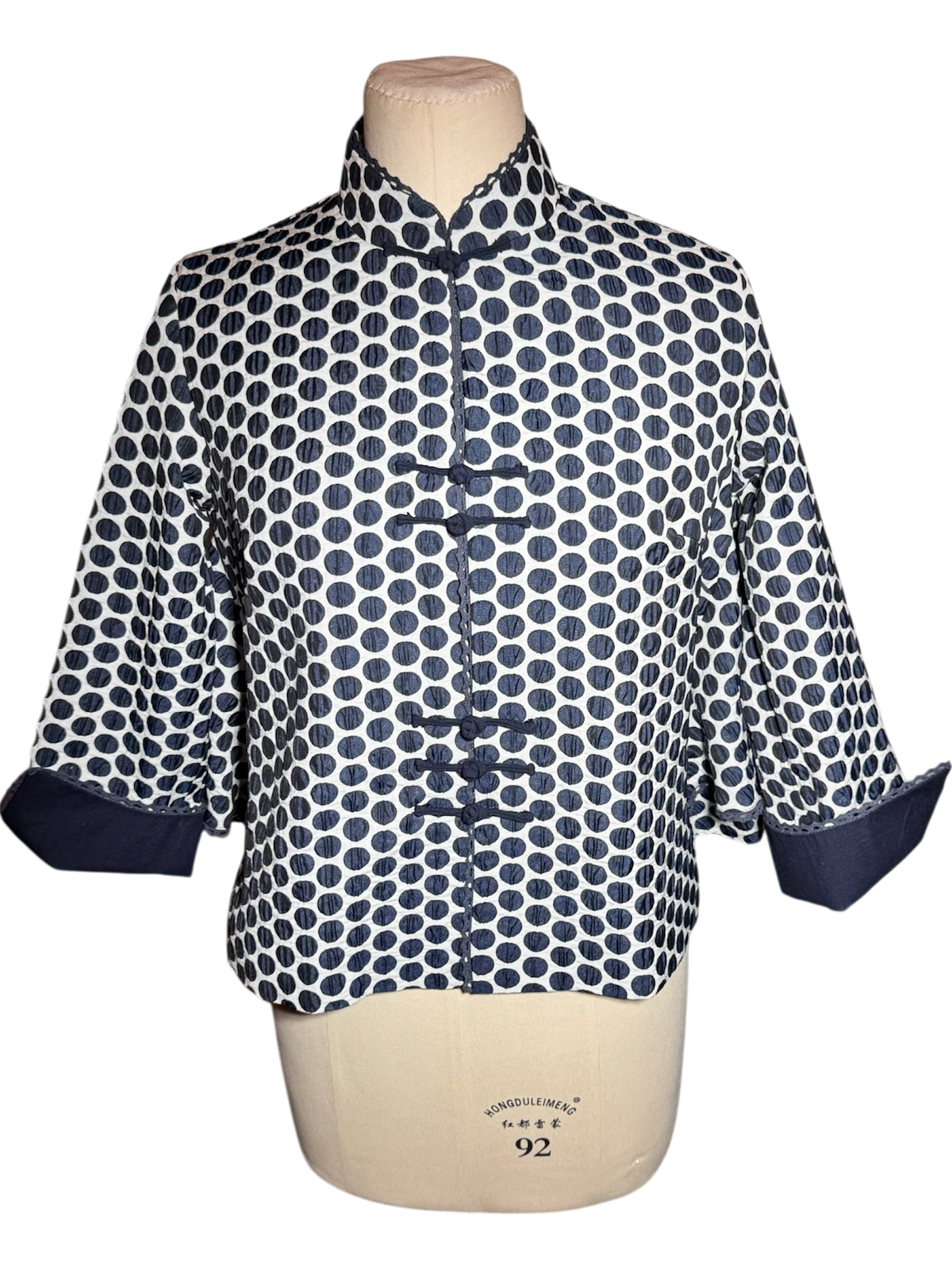 Black Dot Pattern Women's Tang Jacket