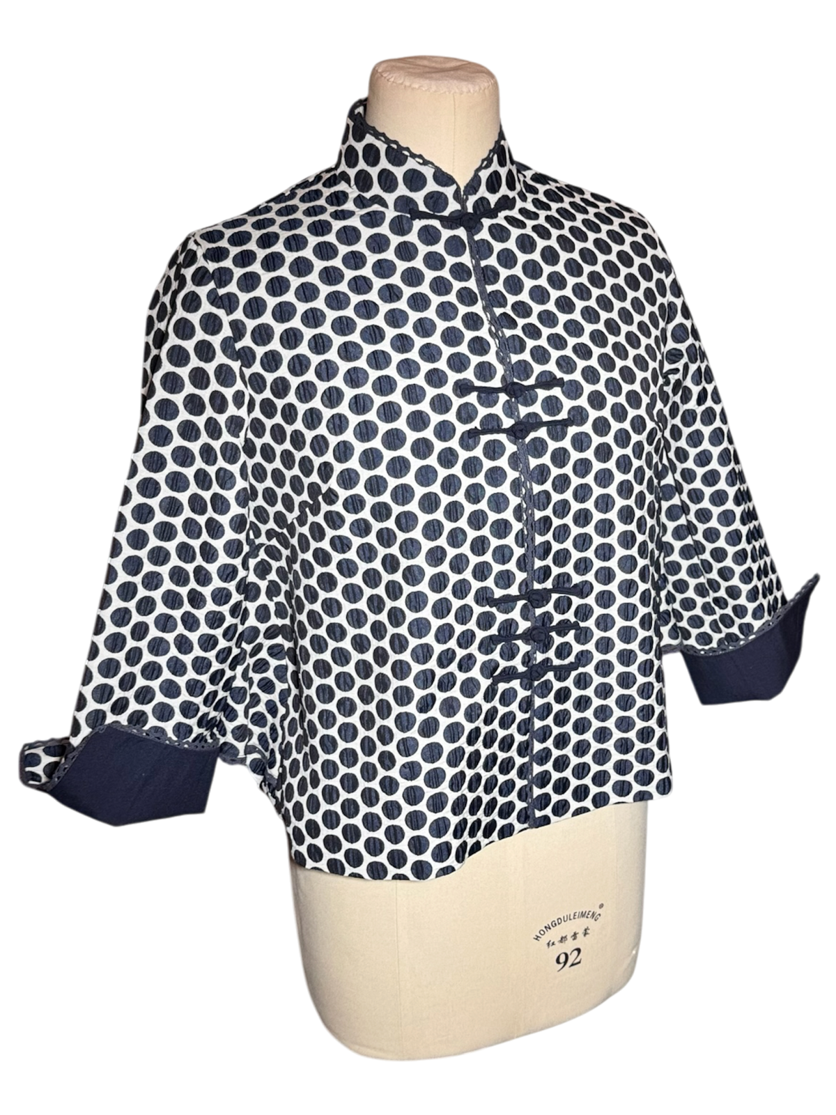 Black Dot Pattern Women's Tang Jacket