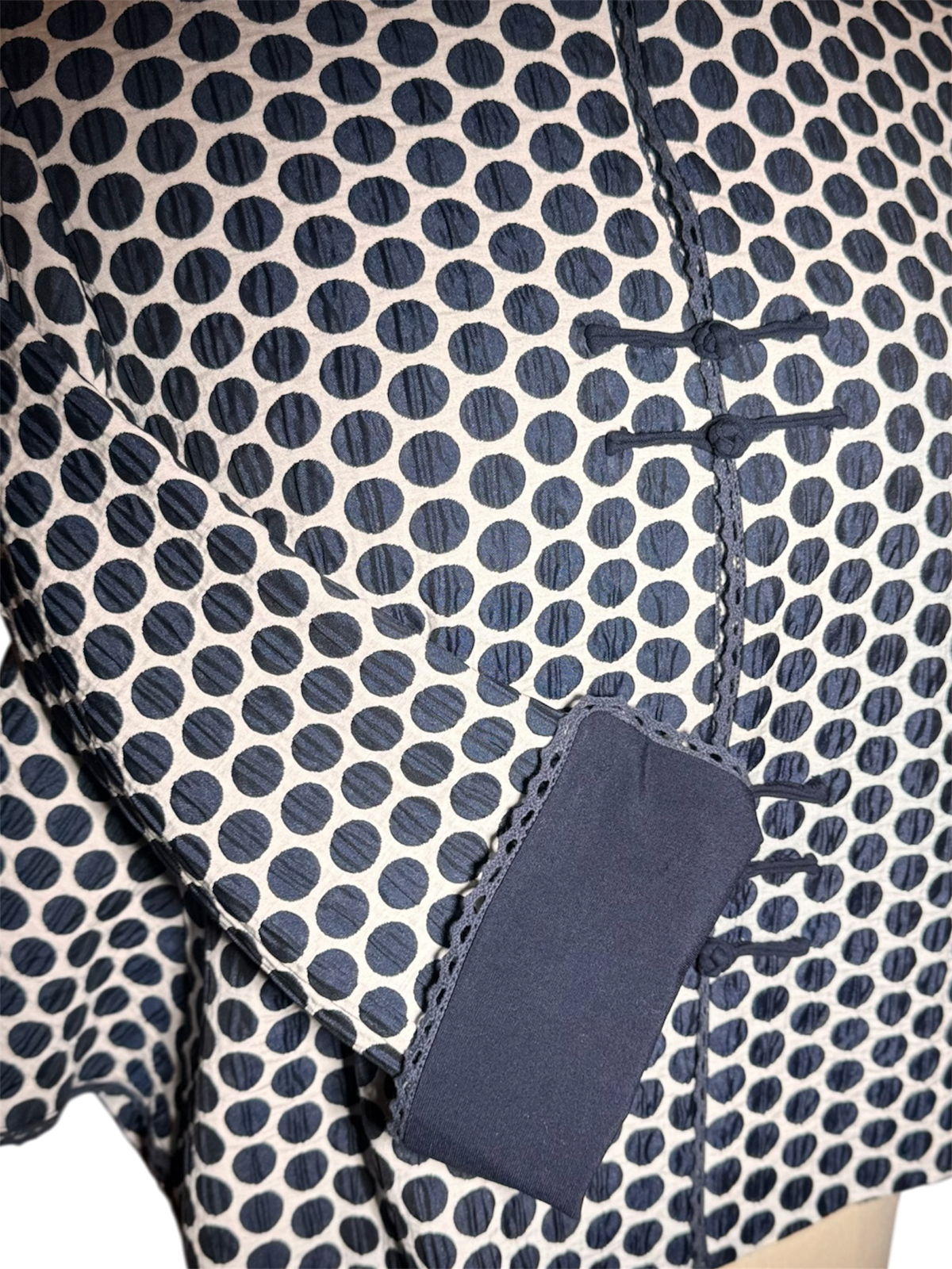 Black Dot Pattern Women's Tang Jacket