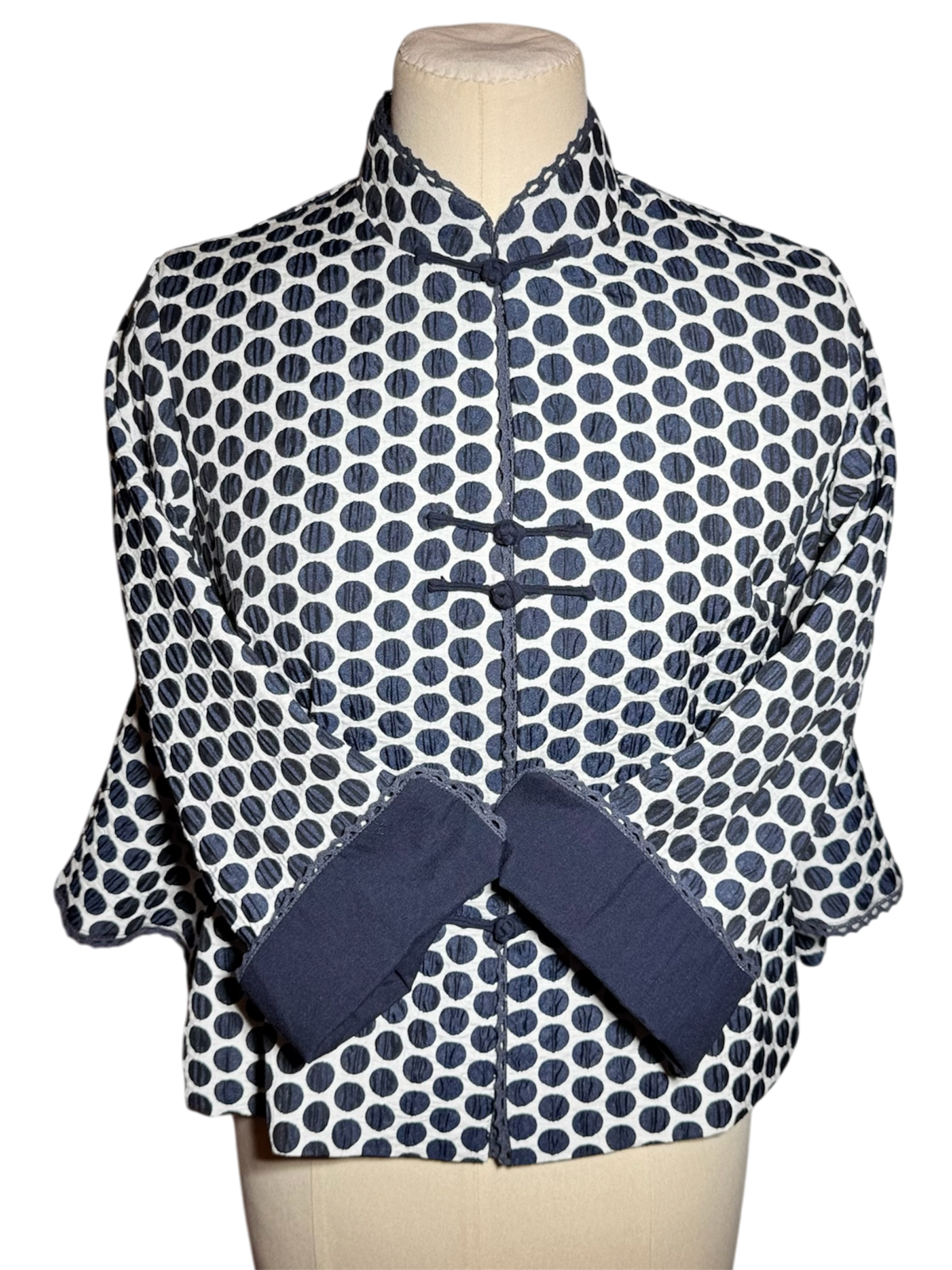 Black Dot Pattern Women's Tang Jacket