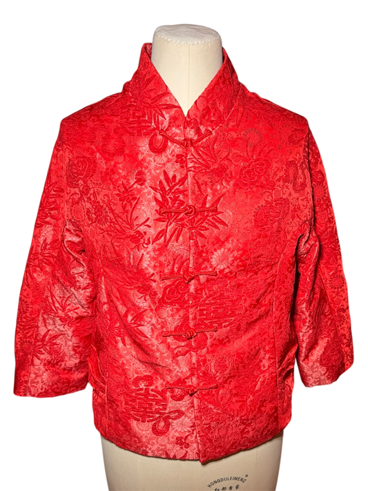 Red Brocade Festive Women's Tang Jacket
