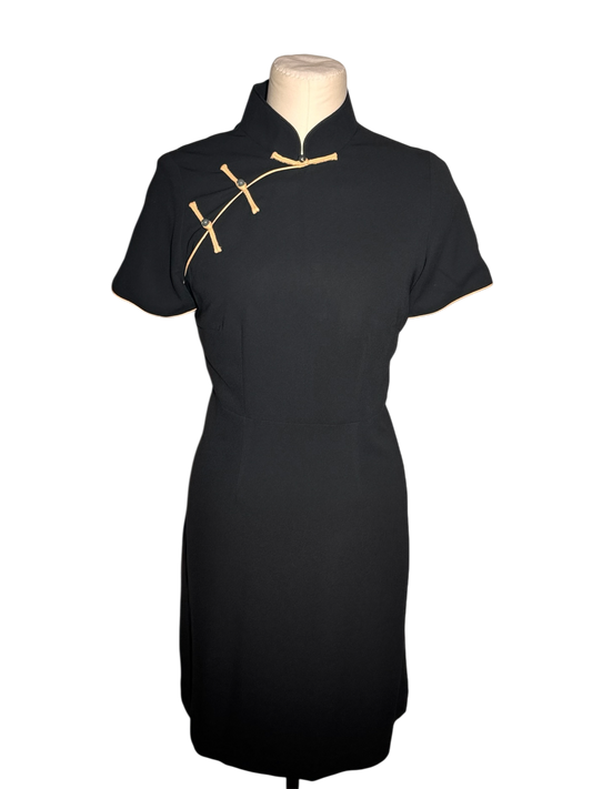 Black Cheongsam with Yellow Huanui
