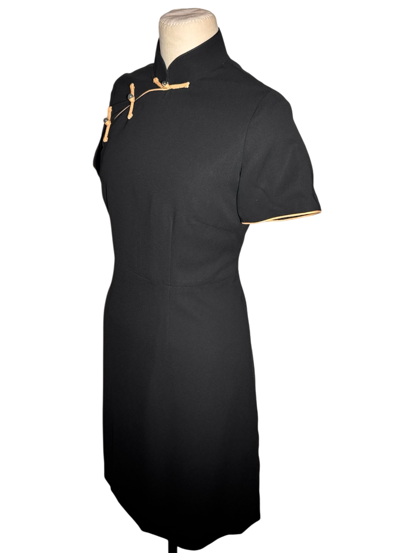 Black Cheongsam with Yellow Huanui