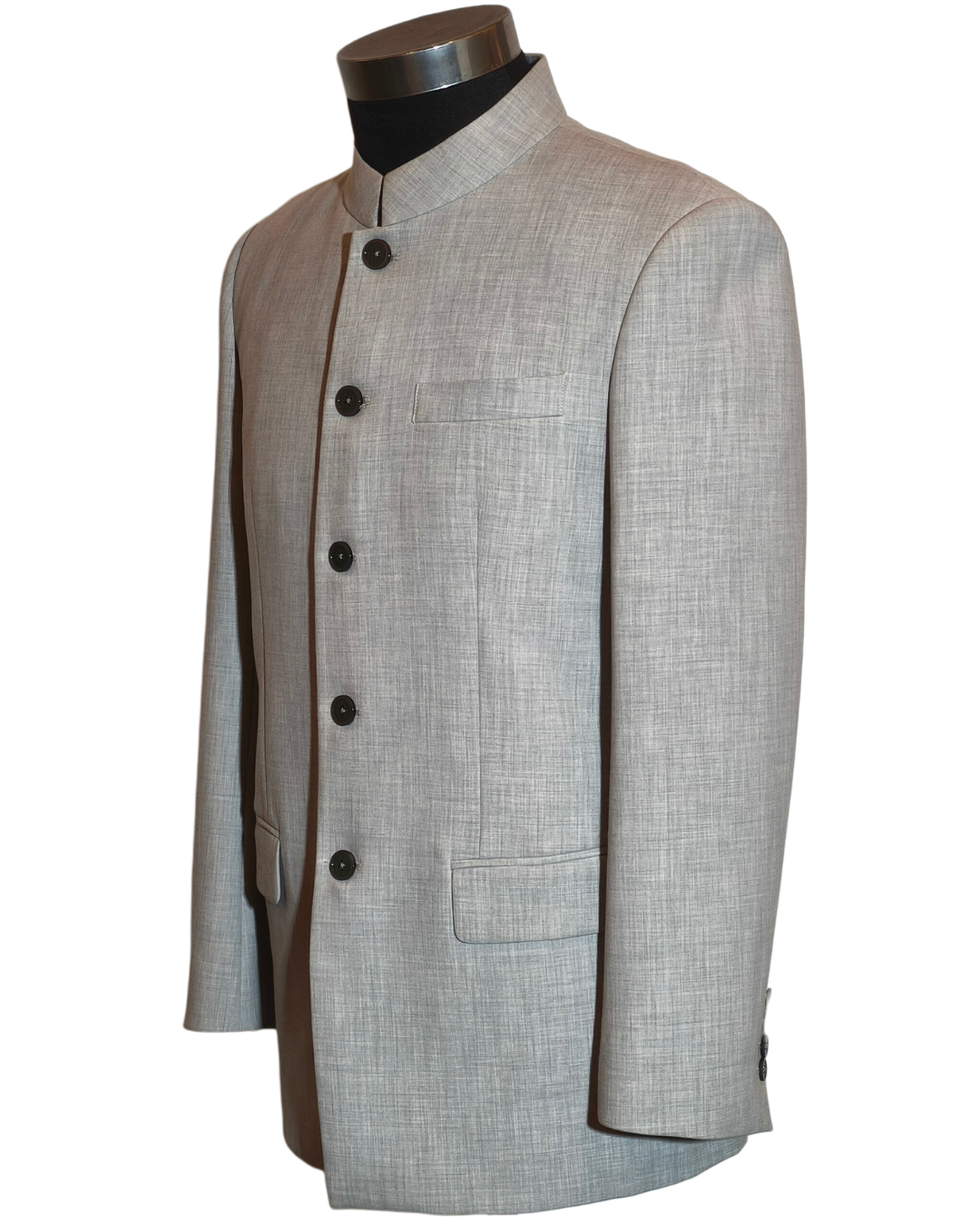 Light Grey Nehru Collar Men's Blazer