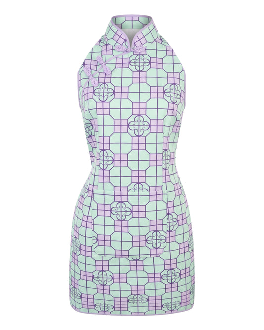 Cheongsam Apron - HK Lilac Tile