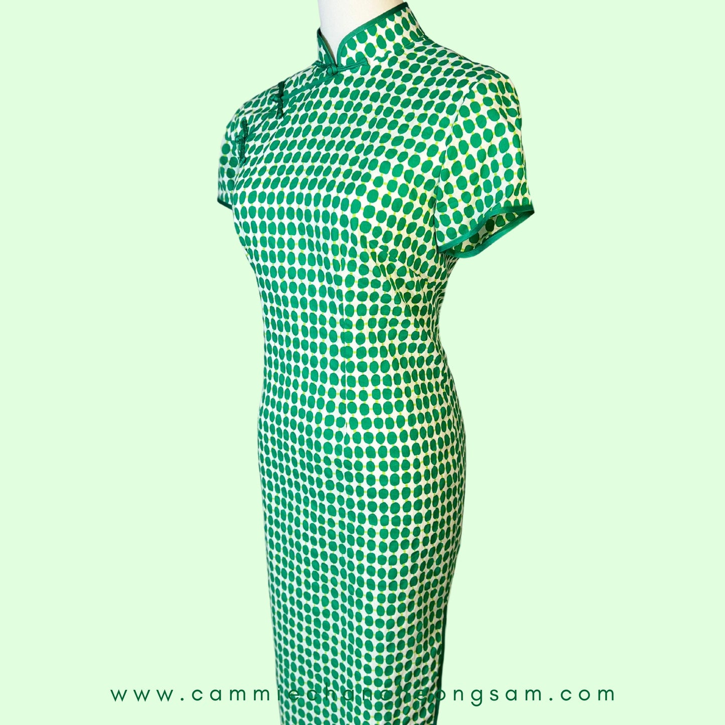 Green Polka Dot Cheongsam