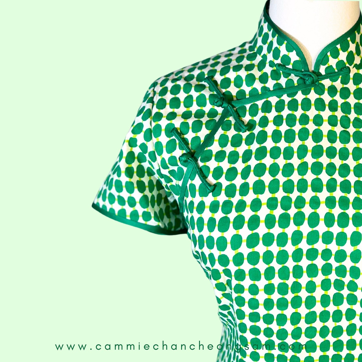Green Polka Dot Cheongsam