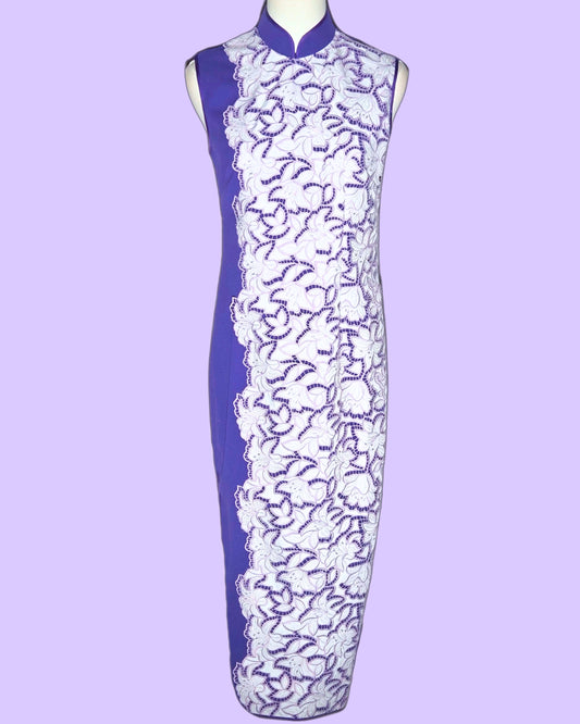 White Lace and Purple Cheongsam